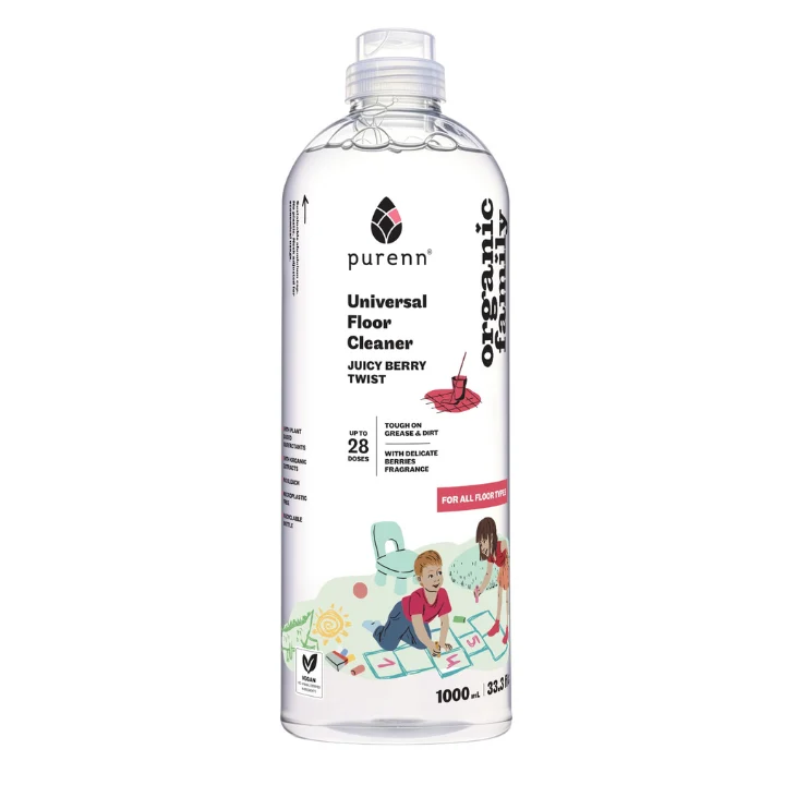 PURENN universaalne põrandapesuvahend pihlakaekstraktiga BERRY TWIST, 1000 ml