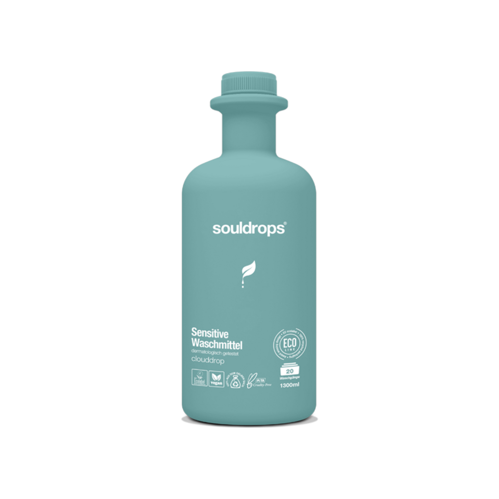 SOULDROPS biolagunev maheda lõhnaga riidepesugeel tundlikule nahale CLOUDDROP, 1300 ml