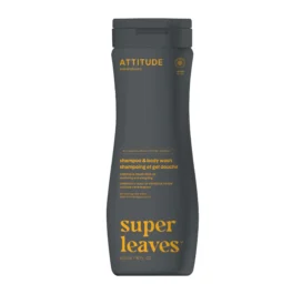ATTITUDE Super Leaves 2in1 ergutav šampoon ja dušigeel meestele, 473 ml