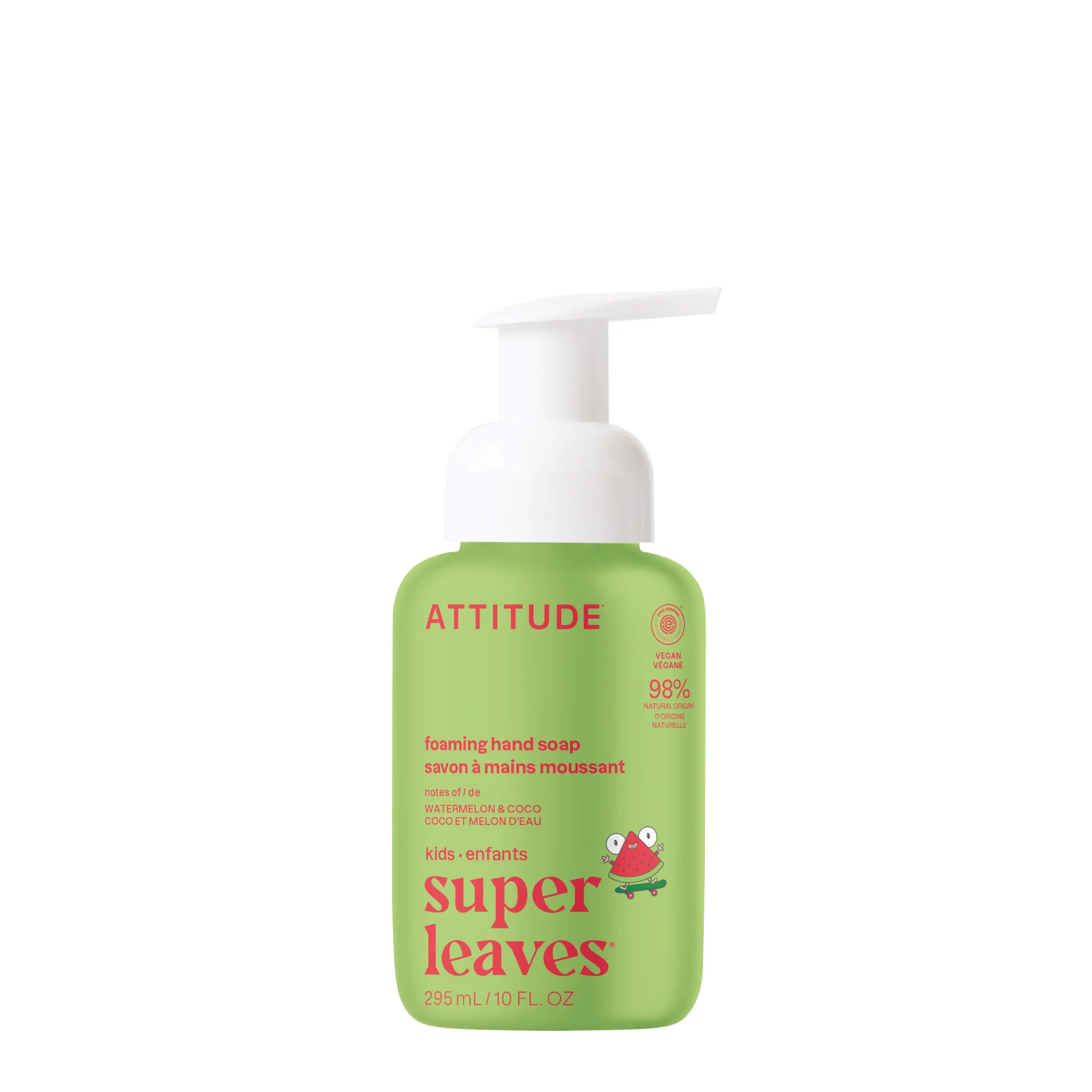 ATTITUDE Little Leaves arbuusi ja kookosega vahuseep lastele, 295 ml