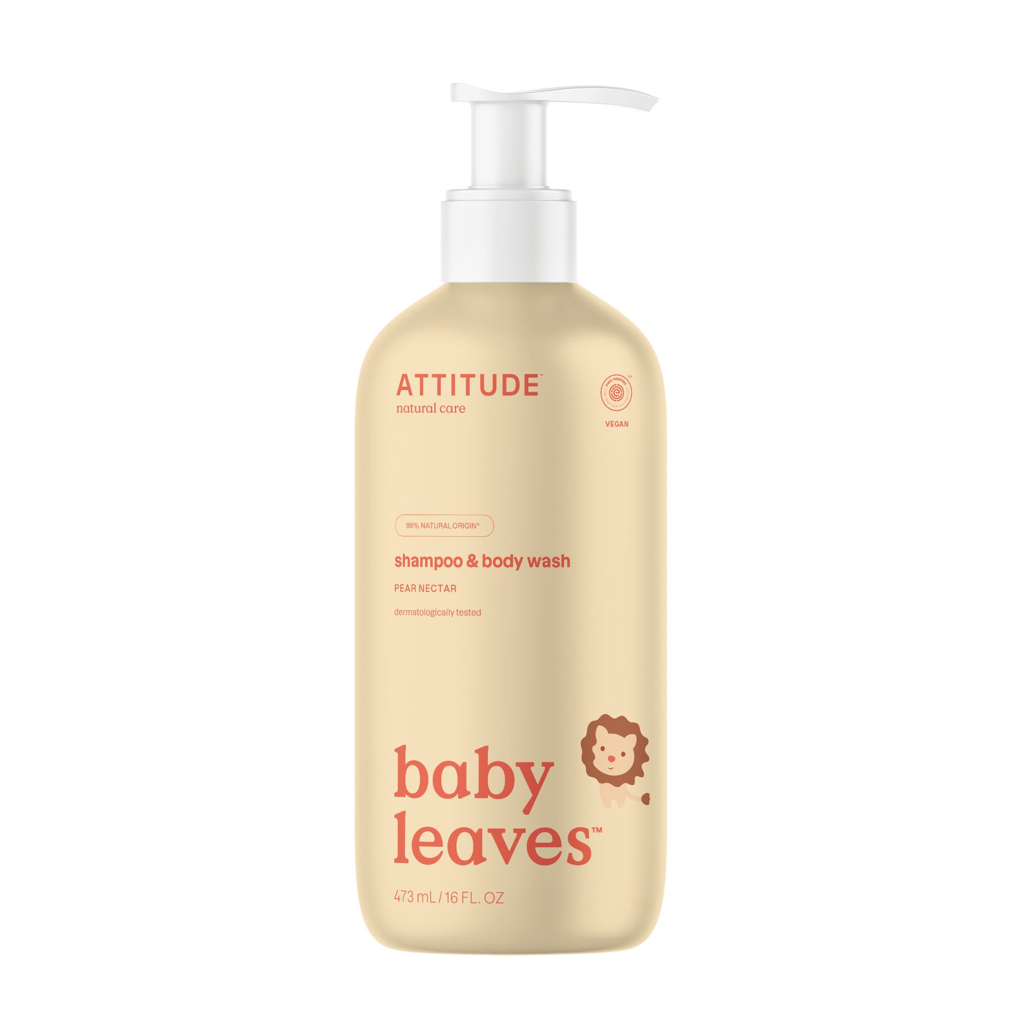 Attitude Baby Leaves 2in1 Shampoo & Body Wash Pear Nectar, 473 ml