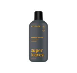 Attitude Super Leaves 2-in-1 stimulating shampoo and shower gel for men, 473 ml