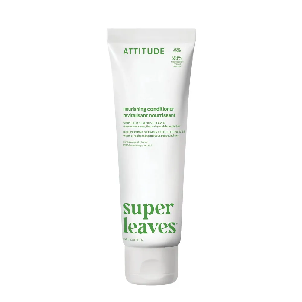 Attitude Super Leaves juukseid taastav palsam kuivadele/kahjustunud juustele oliivi- ja viinamarjaseemneõliga, 240 ml