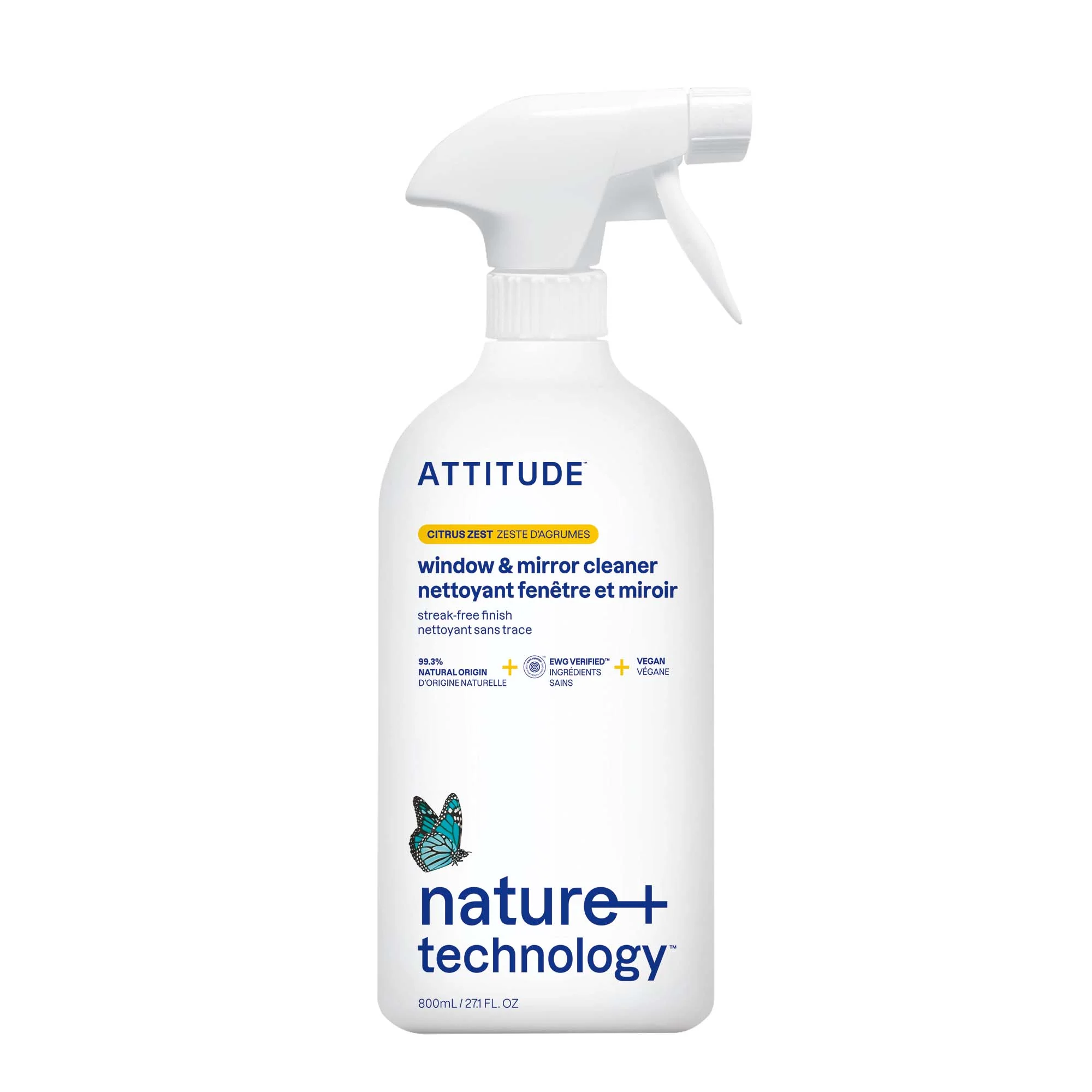 Attitude Window & Mirror Cleaner Citrus Zest, 800 ml