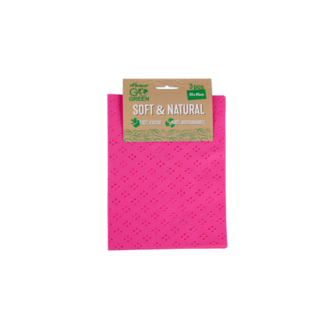 GO GREEN komposteeritavad viskoosist pehmed puhastuslapid Soft&Natural, 3tk