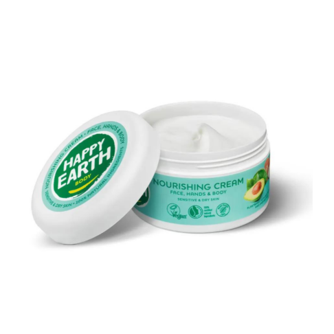 Happy Earth 100% looduslik toitev kreem kehale, kätele, näole, 200ML