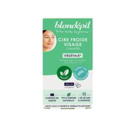 BLONDEPIL looduslikud külmvahaga depilatsiooniplaastrid näole, 12 tk