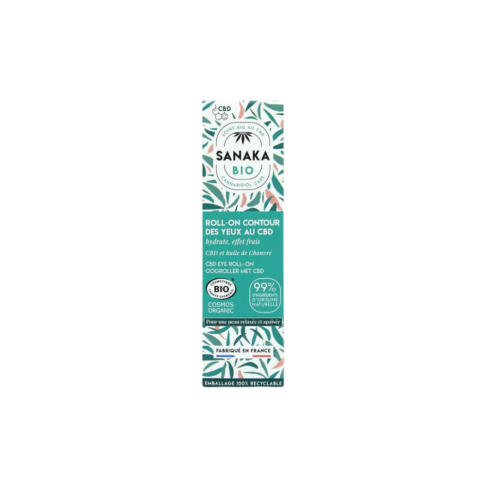 SANAKA orgaaniline roll-on silmakreem hüaluroonhappe, CBD ja kanepiõliga, 15 ml