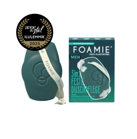 FOAMIE 3in1 keha, juuste ja näopesuseep meestele Babassu ja eukalüptiõliga Back to the roots, 80 gr