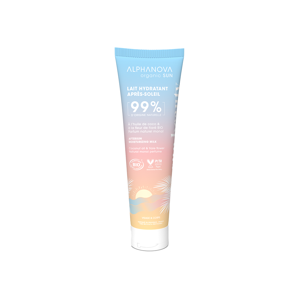 ALPHANOVA SUN orgaaniline päevitust esiletoov niisutav ihupiim monoi lõhnaga, 150 ml