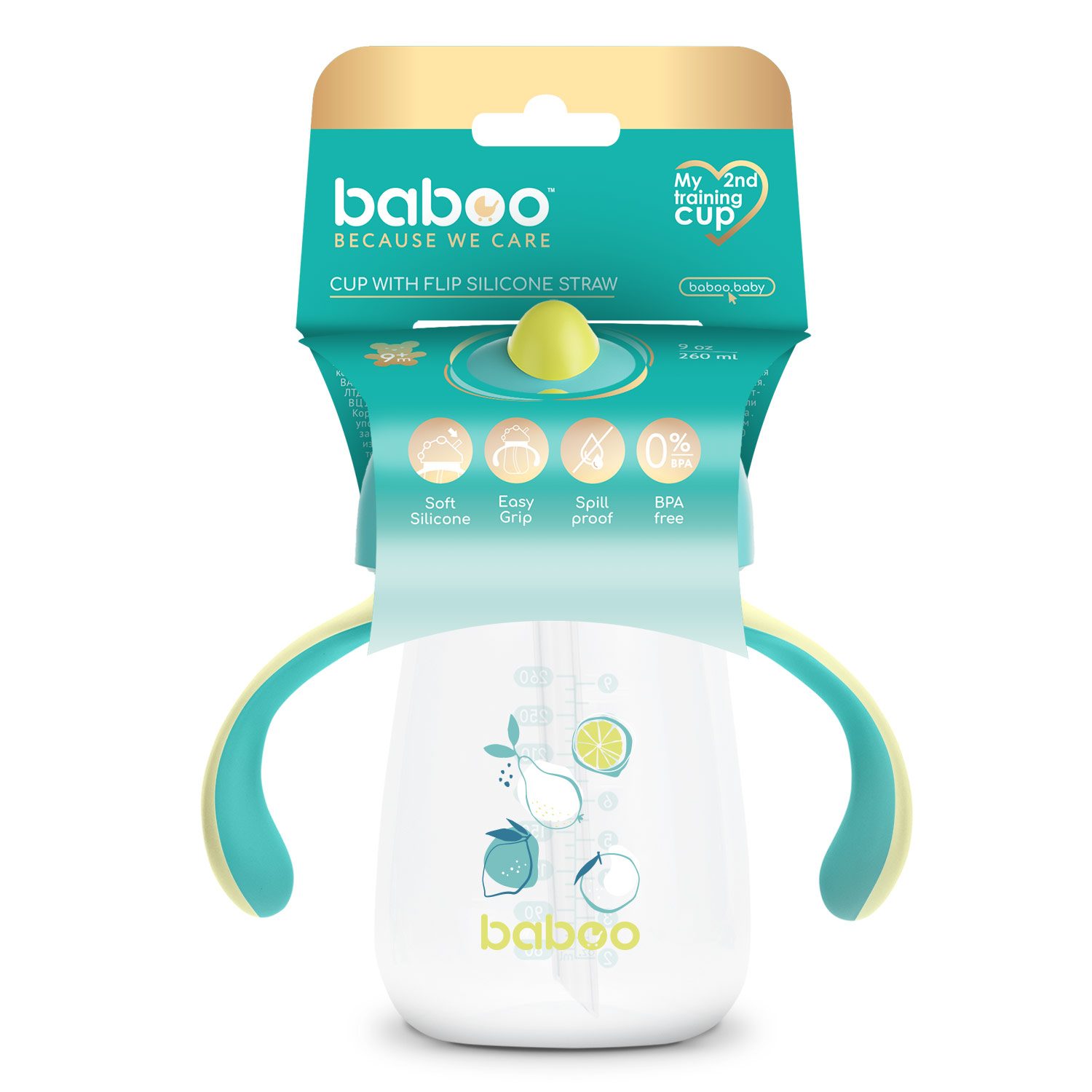 Baboo® SIlikoonkõrrega tass LAGOON FIESTA, 260ml - Image 5
