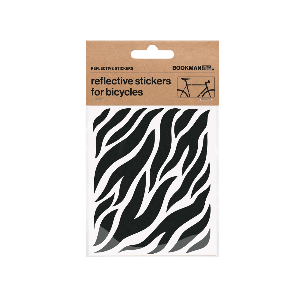 Bookman Helkurkleebised rattale, kiivrile või vankrile Sebra mustriga, Must