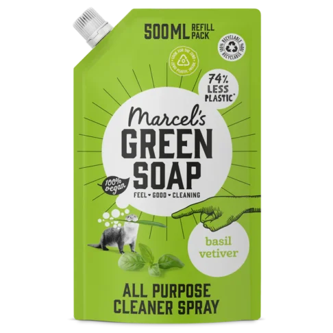 MARCELS GREEN SOAP basiiliku ja sidrunheina üldpuhastusvahend, TÄITEPAKEND 500 ml