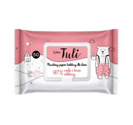 LUBA Tuli komposteeritav maasikalõhnaline niiske tualetipaber laktaathappe ja 97% veega, 50 tk