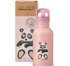 CARL OSCAR STEELish roostevabast terasest külma ja kuumakindel joogipudel Pink Panda, 0,5L