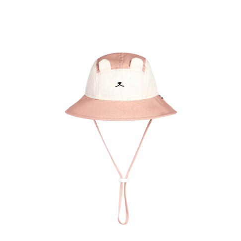 KIETLA Camper Hat UPF50 orgaanilisest puuvillast päikesekaitsega müts NATURAL-PINK, vanusele 2-6 eluaastat