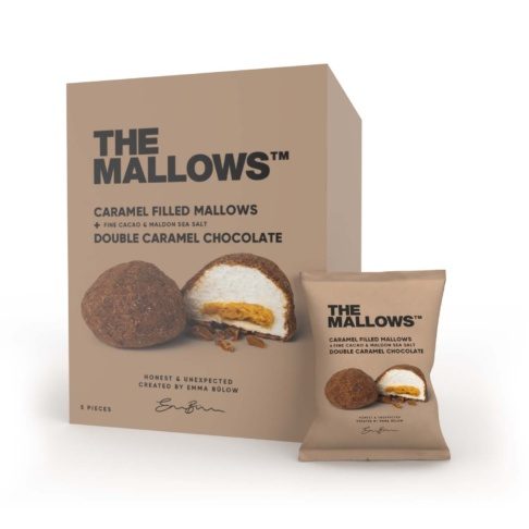 THE MALLOWS Karamellitäidisega vahukommid, kakao ja maldon soolaga, 5x11g