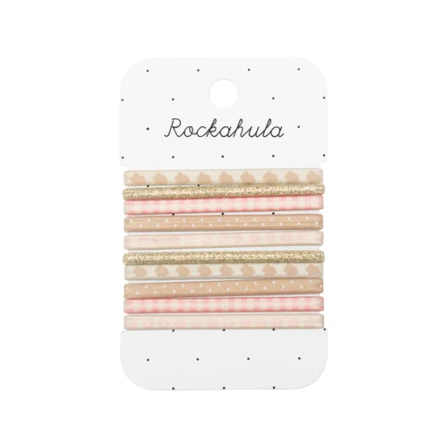 ROCKAHULA Bunny Gingham erinevate mustritega roosades toonides juuksekummid, 10 tk