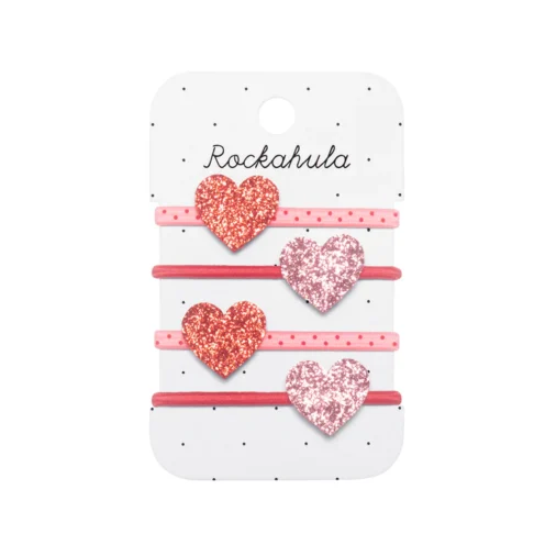 ROCKAHULA Kids Love Heart juuksekummid, 4 tk