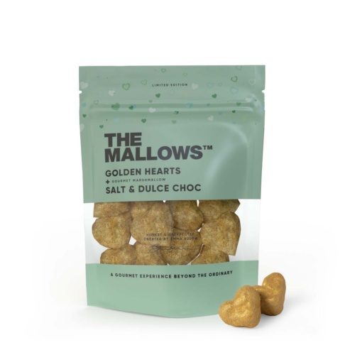 THE MALLOWS Golden Hearts orgaanilised vahukommid dulce šokolaadi ja soolaga, 90g