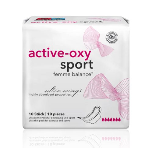 FEMME BALANCE® Aktiivhapnikuga hügieenisidemed sportimiseks, lõhnu neutraliseeriva ja väga tugeva imavusega, BIO tselluloosist, 10tk