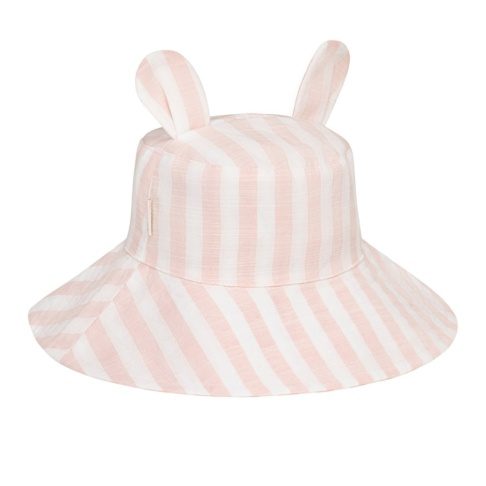 ROCKAHULA Kids Stripy Bunny roosa ja valge triibuline suvemüts, 7-10 aastat