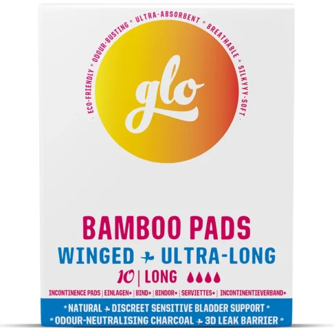 FLO GLO pikad bambusest sidemed keskmise imavusega (sh uriinipidamatuseks) 290 mm, 10tk