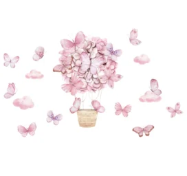 SIPO Lastetoa seinakleebised, Pink butterflies