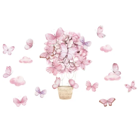 SIPO Lastetoa seinakleebised, Pink butterflies