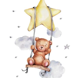 SIPO Lastetoa seinakleebised, Bear on Swing