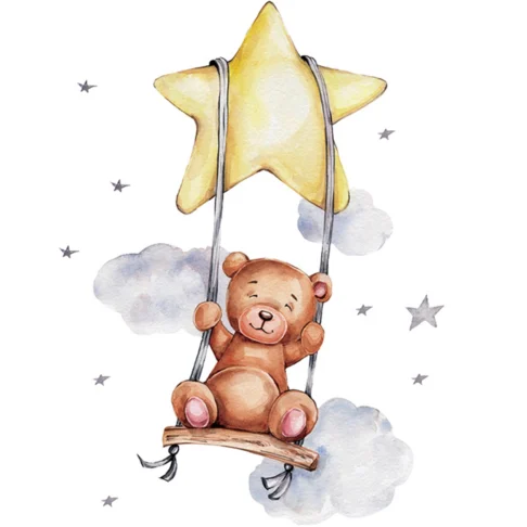 SIPO Lastetoa seinakleebised, Bear on Swing