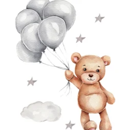 SIPO Lastetoa seinakleebised, Teddy bear with balloons
