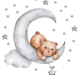 SIPO Lastetoa seinakleebised, Teddy Bear Moon