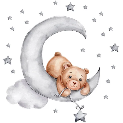 SIPO Lastetoa seinakleebised, Teddy Bear Moon