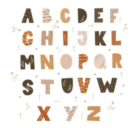 SIPO Lastetoa seinakleebised, Boho Alphabet