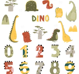 SIPO Lastetoa seinakleebised, Dino Numbers