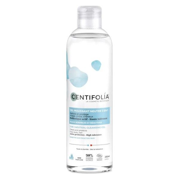 CENTIFOLIA Neutral 3in1 vahutav pesugeel näole, kehale ja juustele prebiootikumidega, 250ml