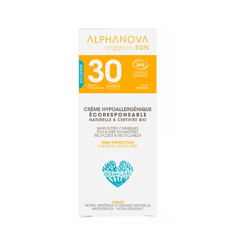 ALPHANOVA SUN mineraalne hüpoallergeenne lõhnatu päikesekreem näole SPF30, 50g