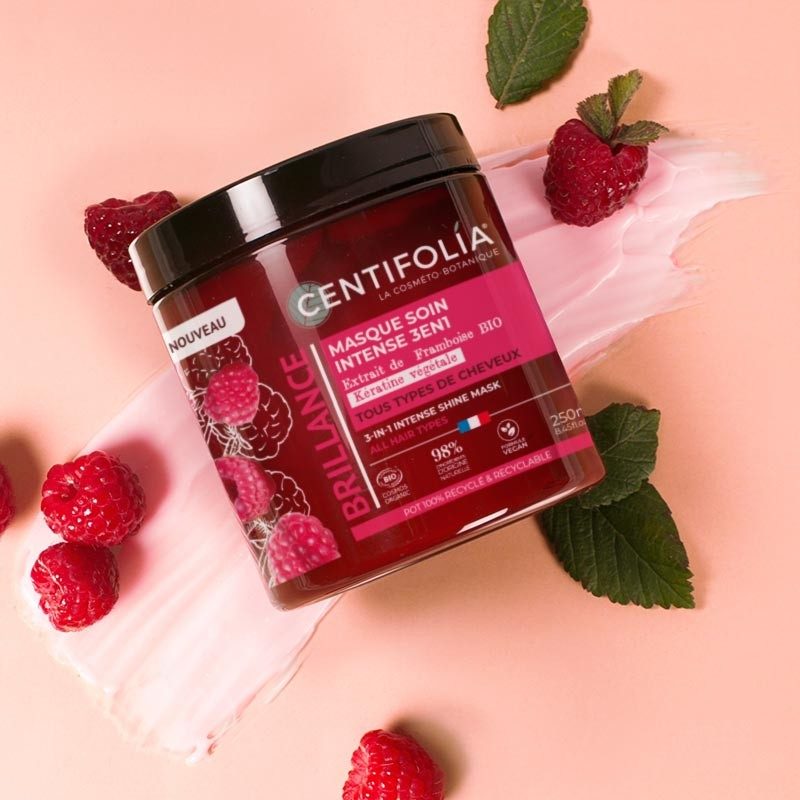 CENTIFOLIA 3in1 läiget andev juuksemask vaarikaekstraki, taimse keratiini ja orgaaniliste õlidega, 250ml - Image 3