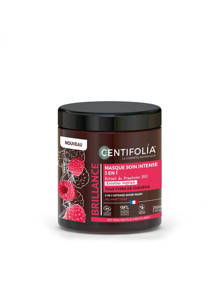 CENTIFOLIA 3in1 läiget andev juuksemask vaarikaekstraki, taimse keratiini ja orgaaniliste õlidega, 250ml