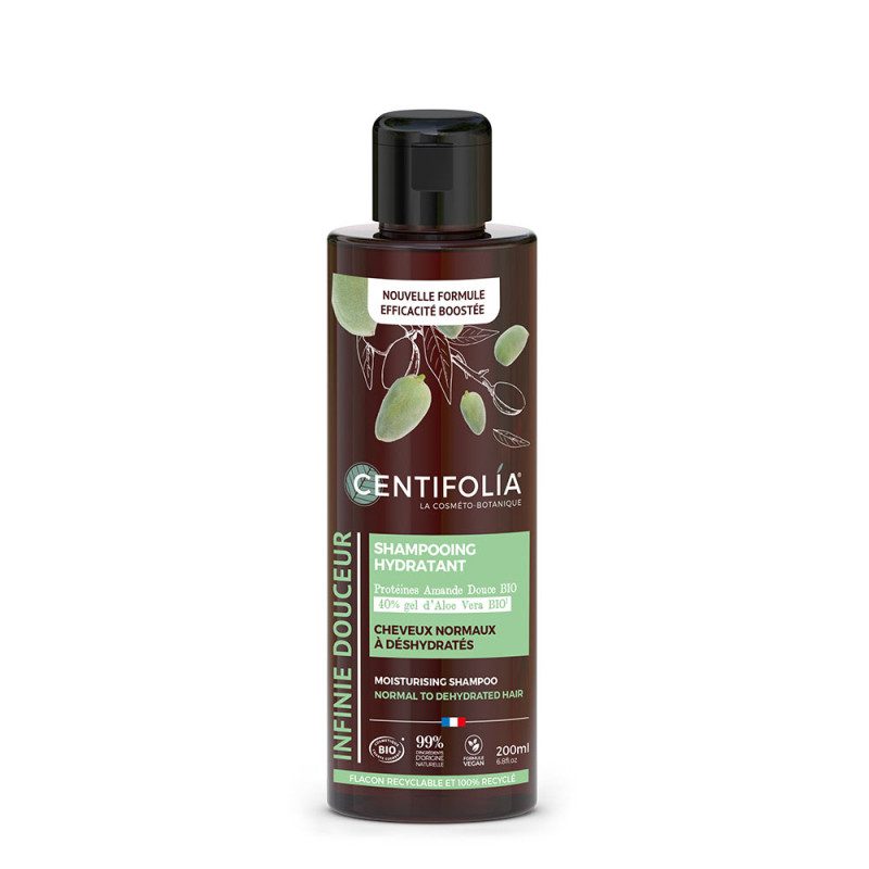 CENTIFOLIA INFINITE SOFTNESS niisutav šampoon aloe vera, magusmandli proteiinide ja taimse keratiiniga, 200ml