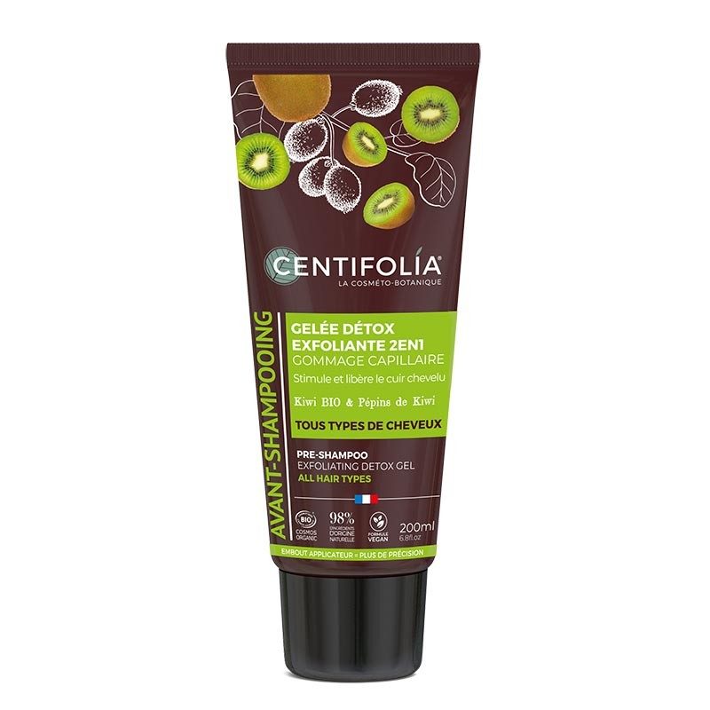 CENTIFOLIA sulfaadivaba kooriv detox-geel kõikidele juuksetüüpidelel BIO-kiiviekstraktiga, 200ml