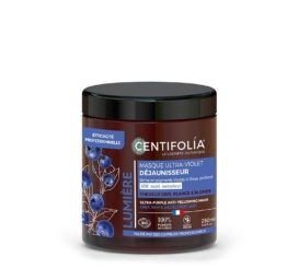 CENTIFOLIA Ultra Violet kollasust neutraliseeriv juuksemask orgaanilise mustika ja looduslike pigmentidega hallidele ja blondidele juustele, 250ml