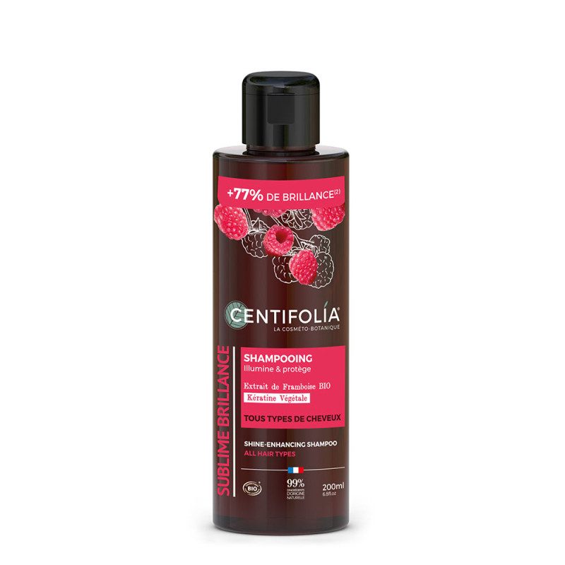 CENTIFOLIA läiget andev šampoon orgaanilise vaarikaekstrakti ja aloe veraga, 200ml