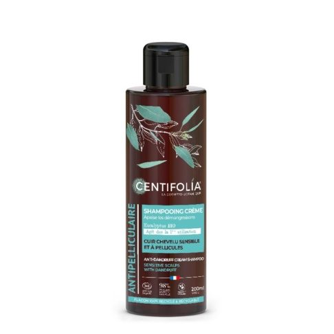 CENTIFOLIA kõõmavastane šampoon tundlikule peanahale orgaanilise eukalüpti ja aloe veraga, 200ml