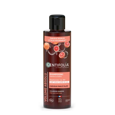 CENTIFOLIA volüümi andev šampoon õhukestele juustele orgaanilise roosa greibi ja hernepeptiidiga, 200ml