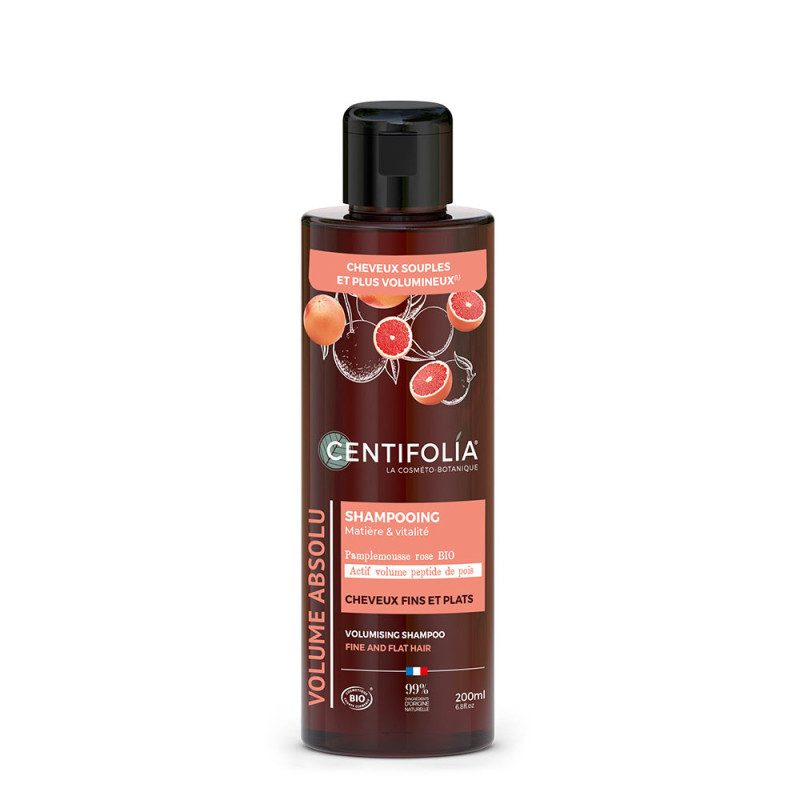 CENTIFOLIA volüümi andev šampoon õhukestele juustele orgaanilise roosa greibi ja hernepeptiidiga, 200ml