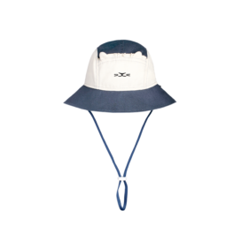 KIETLA Camper Hat UPF50 orgaanilisest puuvillast päikesekaitsega müts NATURAL-NAVY,  0-2 aastat