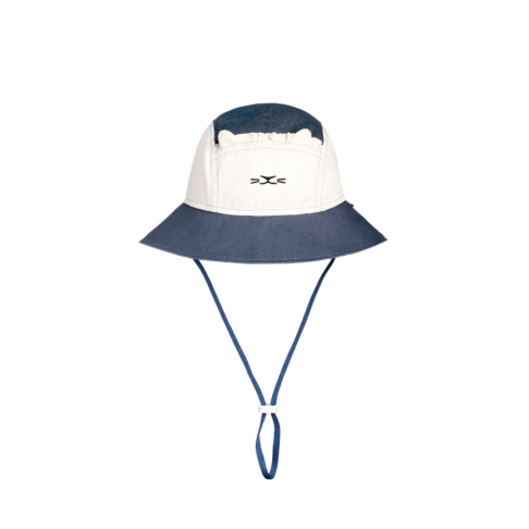 KIETLA Camper Hat UPF50 orgaanilisest puuvillast päikesekaitsega müts NATURAL-NAVY,  2-6 aastat