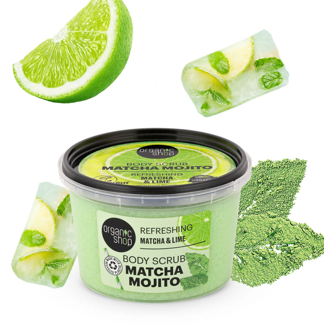 ORGANIC SHOP Orgaanilise matcha ja laimiga kehakoorija Matcha Mojito, 250ml - Image 2